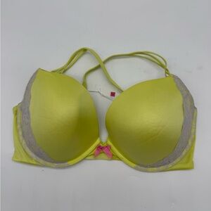 Victoria's Secret Lime Green Lace Trim Very Sexy Push Up Bra- Size 38DD